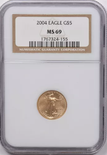 2004 5 Dollars gold NGC MS69 1/10oz gold eagle NG1637* combine shipping