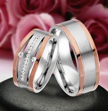 2 Echt Silber 925 Trauringe Eheringe Verlobungsringe , Gravur Gratis , J343-RW