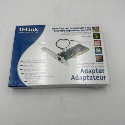 D-Link DFE-530TX Fast 10/100 Mbps Ethernet Network Adapter, NEW - Sealed 013-2