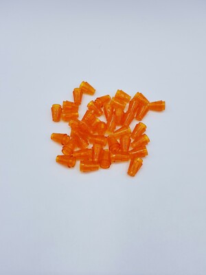 LEGO LOT 40 X NOSE CONE SMALL 1X1 TR BRIGHT ORANGE REF 28701 / 6172233 ...