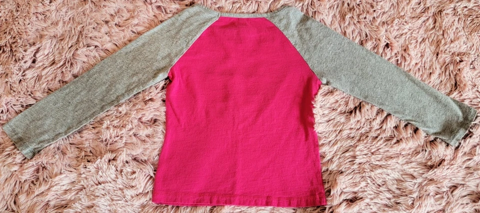 Top Children's Place Niña L/S Gris Raglán/Rosa "Love Peace Smile" XS (4) Foto 2 de 4