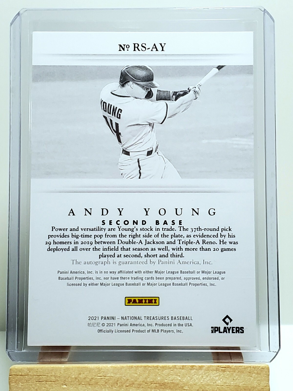 Andy Young RC 2021 Panini National Treasures Rookie On-Card Auto 15/99 D'backs view 2