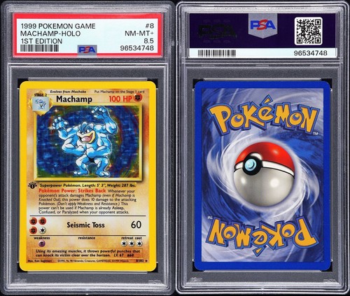 POKEMON 1999 1st Edition MACHAMP PSA 8.5 Base Set HOLO 1999 Nice!! - Picture 3 of 3