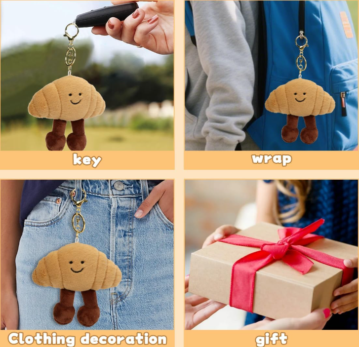 Jellycat Amuseables Croissant Bag Charm Plush Toy 100 Authentic