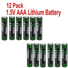 OOHHEE 12 PCS 1.5V 1300mWh AAA Rechargeable Lithium Battery