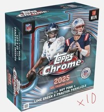 2025 Topps Chrome NFL Football Mega Box Lot of 10 Boxes IN HAND SHIPS NOW
