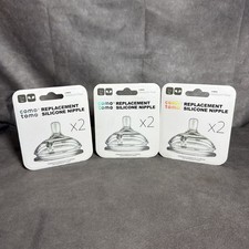 3  COMOTOMO 2 SILICONE Replacement NIPPLES Medium Flow 2 Holes NEW IN PACKAGE