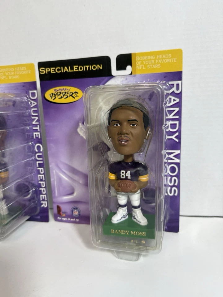 Randy Moss Minnesota Vikings 2000-Edição Especial Bobbin Bobbers Bobblehead-set - Imagem 2 de 4