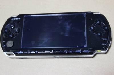 SONY PSP-3000 PlayStation Portable Black Model with Screen Burn and Scratches