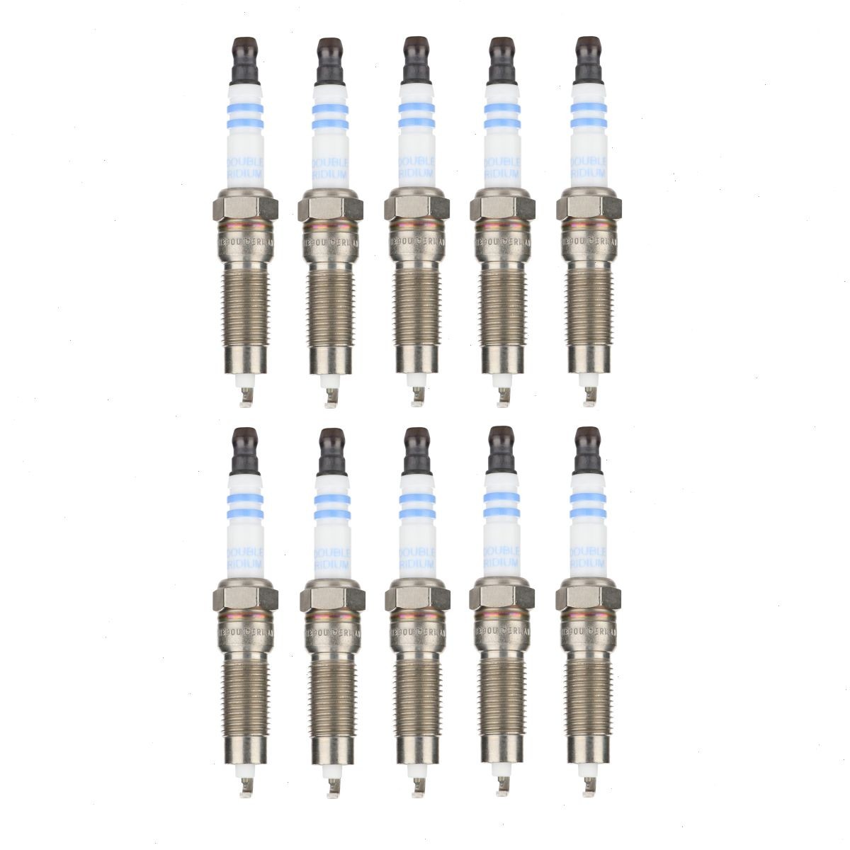 10 pc Bosch Double Iridium Spark Plugs for 2016-2017 Ford F750 6.8L V10 vl