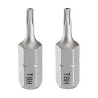 "2 StüCk T8H Torx Schraubendreher Bit 1/4\" Sechskantschaft 1\" LäNge 6-Punkt-Kopf"