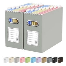 File Organizer Box, Portable Collapsible Cardboard File Folder Organizer with