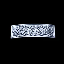 Decorative Weave Hair Barrette with spring loaded hair clasp - Antique Silver