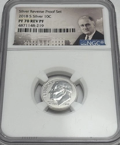 2018 S Silver Reverse Proof Set Dime 10c PF70 Rev PF NGC