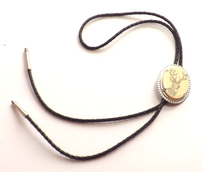 Vintage BOLO Krawatte Schnürsenkel Krawatte Faux Scrimshaw Hirsch Design leicht