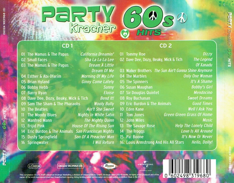 (2CD's) Party Kracher 60s Hits - Sir Douglas Quintet, Barry Ryan, The Beatles - Bild 2 von 2