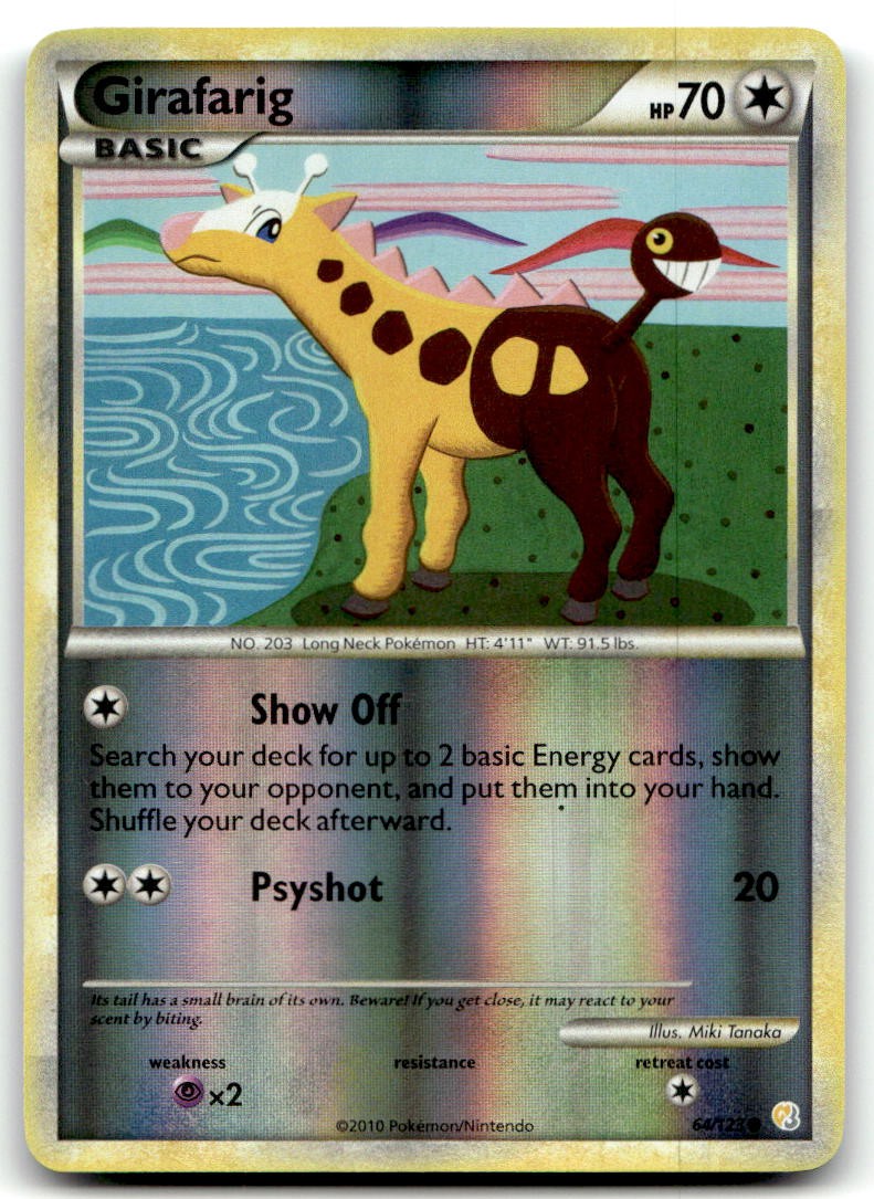 EXC-NM Reverse Holo Girafarig #64/123 (HeartGold SoulSilver)