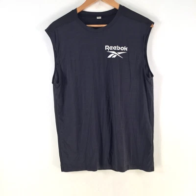 Reebok mens muscle tee shirt size M black sleeveless crew neck 123861 - image 1 of 4