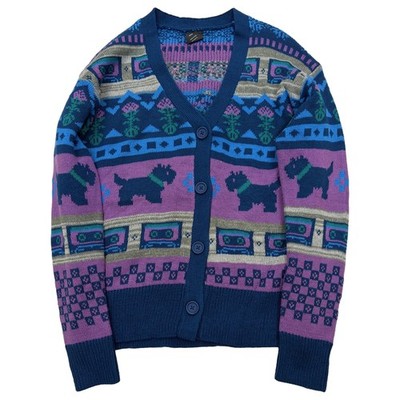 Womens Blue & Purple Stranger Things Themed Cardigan Sweater