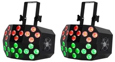 (2) Eliminator Lighting ADJ Mega Wash 24 Hex LED RGBWA+UV Wash Lights+Remotes