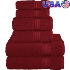 Luxury 100 Turkish Cotton Towel Set 6 Pieces Plush Quick Dry Oeko-Tex Certified