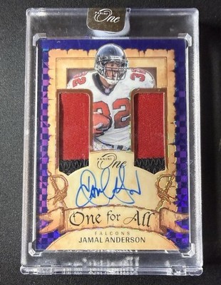 2023 Panini One One For All Autographs Jamal Anderson #351 Blue /75 (AU) Falcons