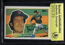BAS 1988 Topps Big Frank Viola (C* on Back) #201 Beckett Auth Sticker Auto 3c7