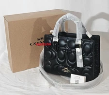 NWT Coach Maggie Small Tote Bag Signature Leather CY670 Black & Coach Gift Box