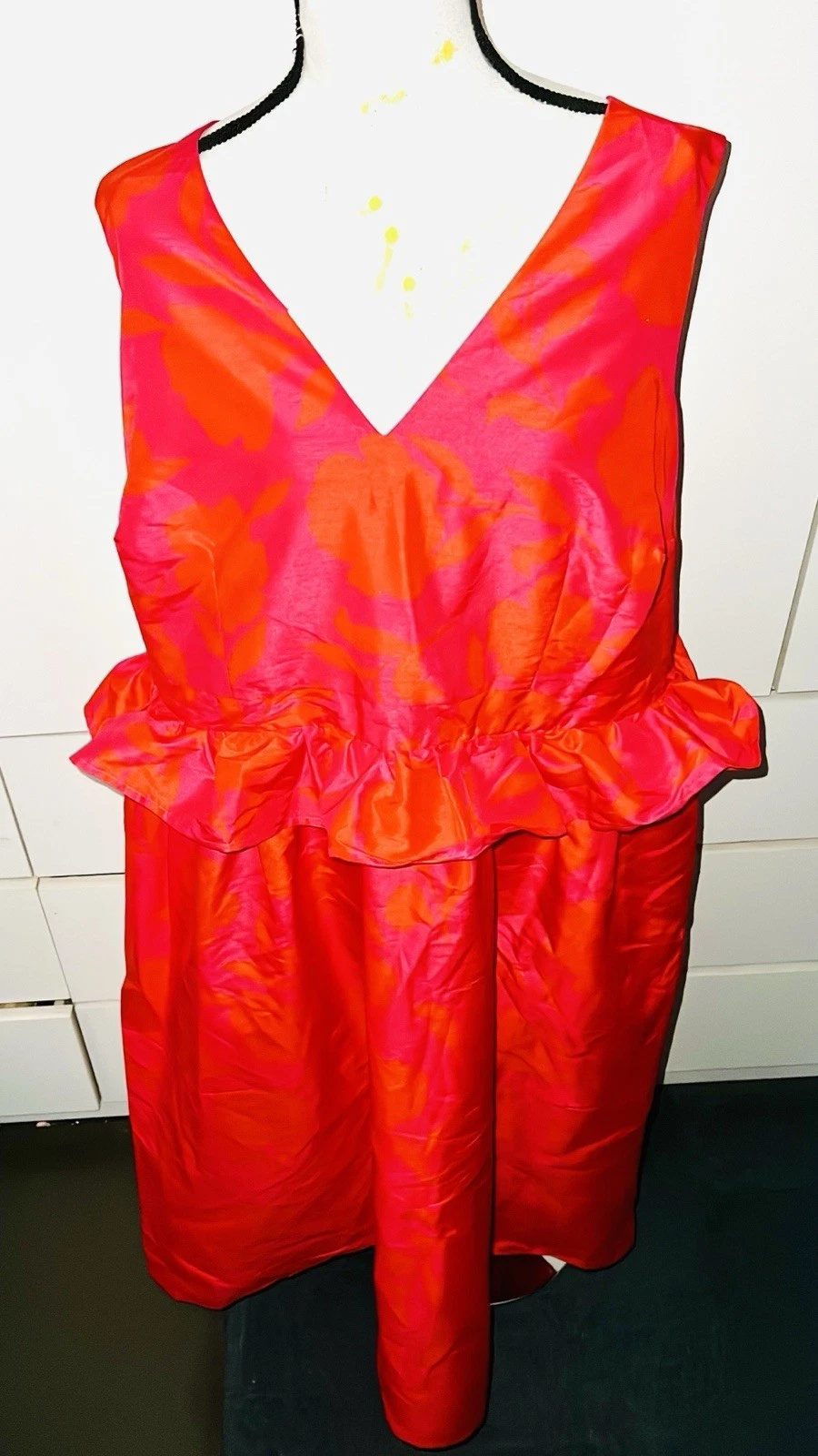 ABITO DA FESTA MIDI PEPLUM ROSSO ROSA TARGET KATE SPADE NEW YORK FUORI PRODUZIONE 8