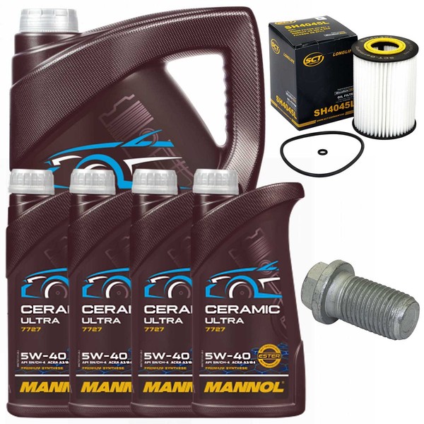 MotoröL Filter Set Mannol 5W-40 9 Liter + Schraube FüR Mercedes E-Klasse W211-image