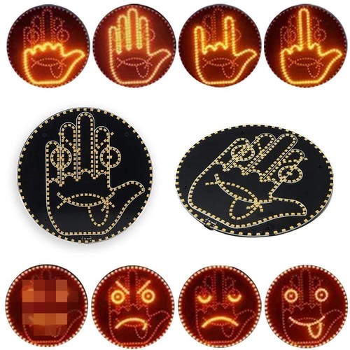 Finger Gesture Light with Remote LED Car Back Window Sign Hand Light Gift Sale - Picture 4 of 14