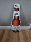 Vintage 32" Miller Lite Beer Bottle Metal Embossed Sign Tin