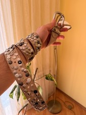 Vintage Gothic Punk Metal Leather Unisex Belt Y2K Archive Japanesse Style 90s