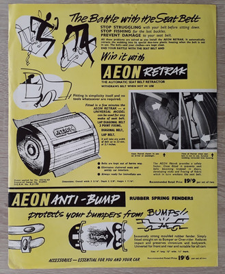 Aeon Motoring Zubehör Prospekt / Prospekt um 1964 - Retrak Motorhaubenschloss