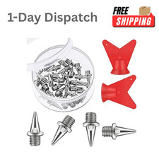 Hotop 32Pc 1/4" Track Spikes Steel + Wrench for Sprint Running