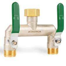Garden Hose Splitter, 2 Way Heavy Duty Hose Adapter, Extra Long Handles High Flo
