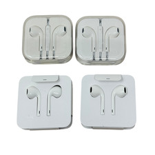 Lot Of 4 Apple iPhone OEM Headphones 2 3.5MM and 2 Lightning With 3.5mm Adapters