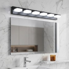 38'' Vanity Light 6 Lights Matte Black LED Bathroom Mirror Wall Sconce Fixture