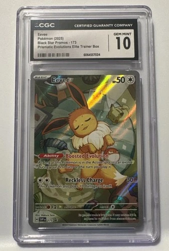 CGC 10 GEM MINT Eevee Prismatic Evolutions ETB Promo 173 Pokemon Card