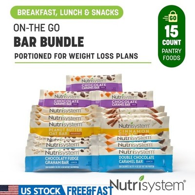 Nutritious On-The-Go Snack Bars Variety Pack 15 Count Healthy Weight Loss New