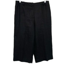 Talbots Vintage Black Irish Linen Culottes Capri pants size 10