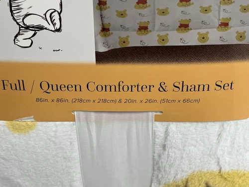 WINNIE The POOH Full/Queen Super Soft Comforter 86" x 86" 2 Shams 20" x 26" NWT - Picture 4 of 7