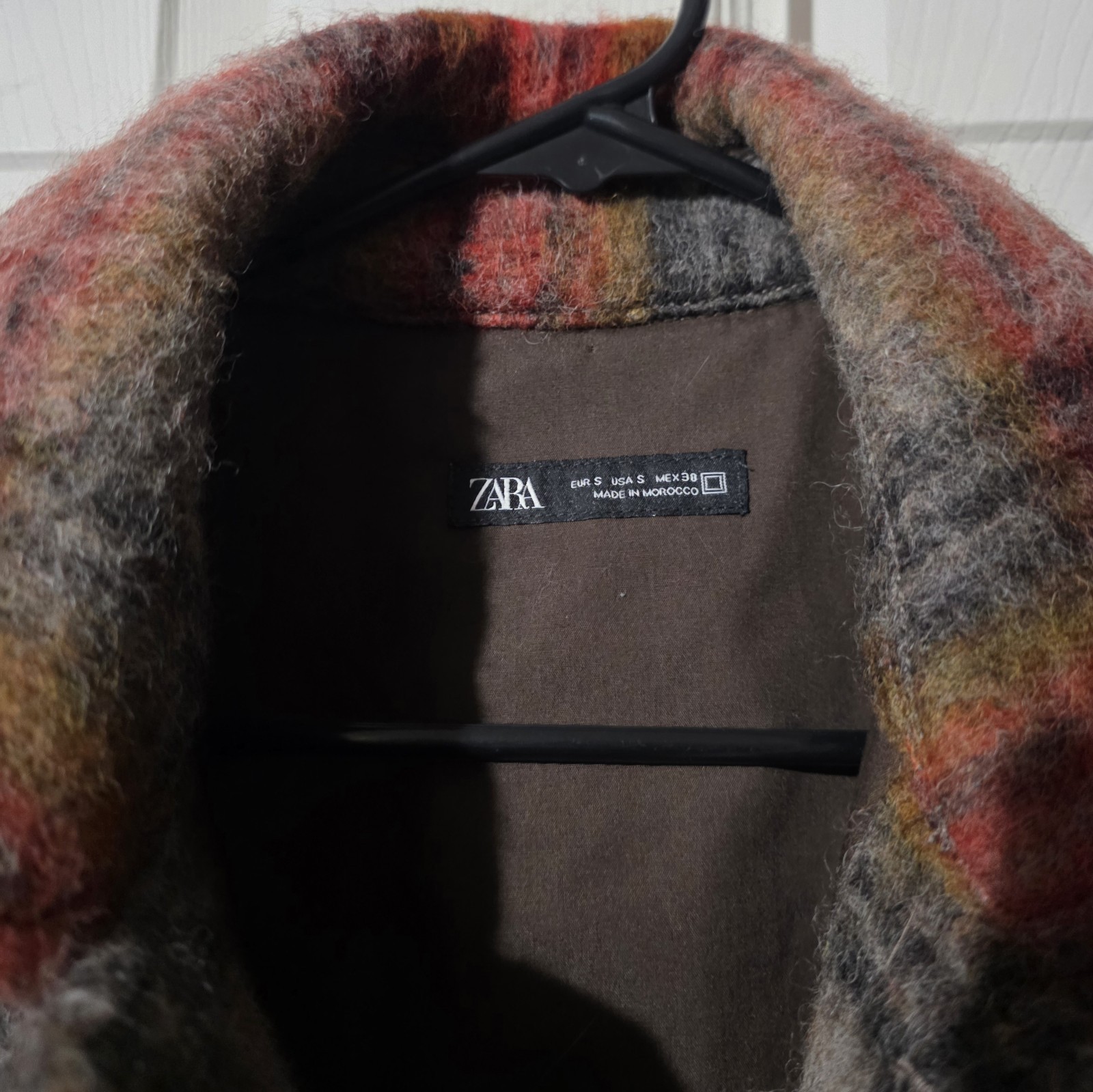 ZARA Plaid Button Collared Lined Jacket Gray Red … - image 6