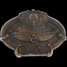 Crown Royal Canadian Whiskey Party Bartender New Years Club Vintage Belt Buckle