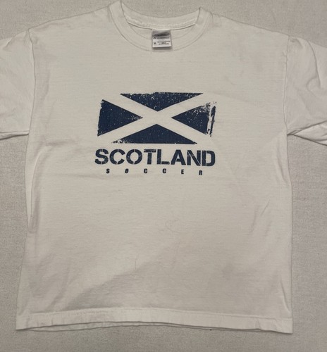 Scotland Soccer, Scottish Flag, Football, Youth Medium White With Blue - Picture 2 of 4