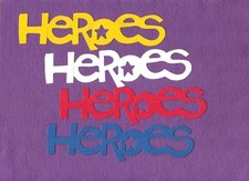 HEROES die cuts scrapbook cards