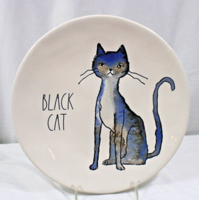 Rae Dunn Halloween Dinner Plate Black Cat 11''