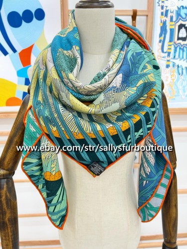 Sallys 70% Cashmere & 30% Silk Stole Animals Print Double Face Scarf Shawl 53" - Picture 19 of 35