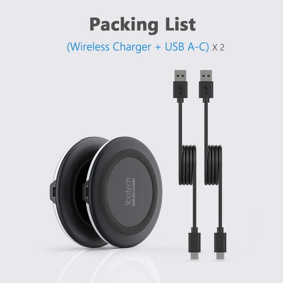 Yootech 2 Pack Wireless Charger10W Max Fast Wireless Charging Pad Compatible ... - Image 4 of 4