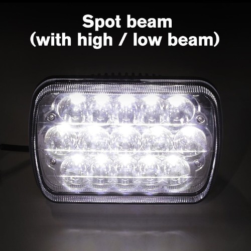 Par de faros LED blancos cromados de haz alto/bajo de 7X6" para Plymouth Reliant 1981-1989 - Imagen 6 de 11